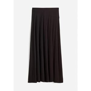 Madewell NEW Women’s Black Jersey Knit Assymetric-Seam Midi Skirt size Large